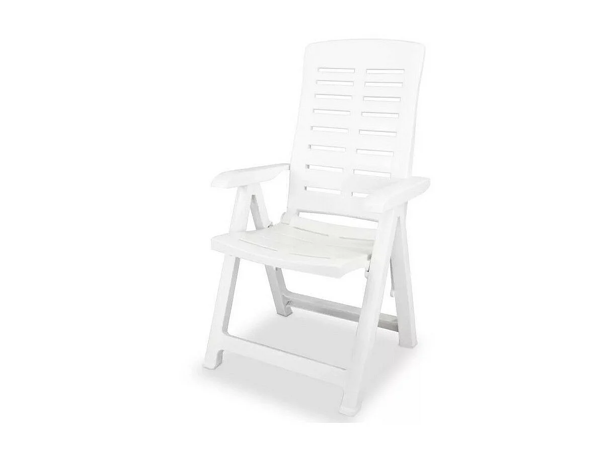 Chaise de jardin pliable plastique blanc Bouka - Lot de 2
