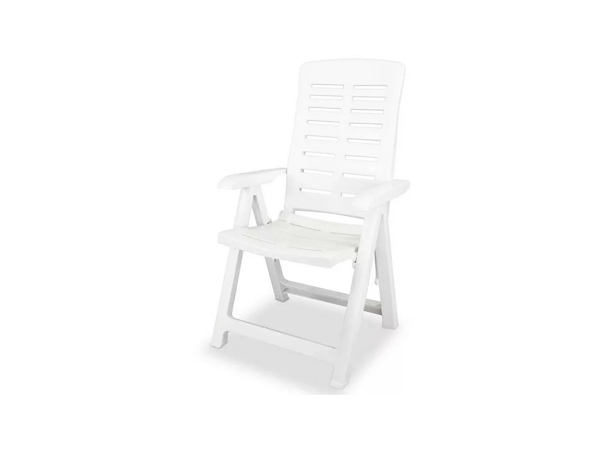 Chaise de jardin pliable plastique blanc Bouka - Lot de 2