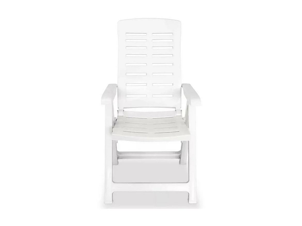 Chaise de jardin pliable plastique blanc Bouka - Lot de 2