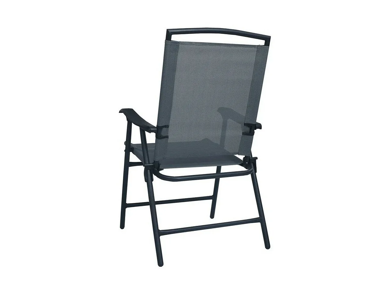 Chaise de jardin textilène gris et métal noir Ariz - Lot de 2