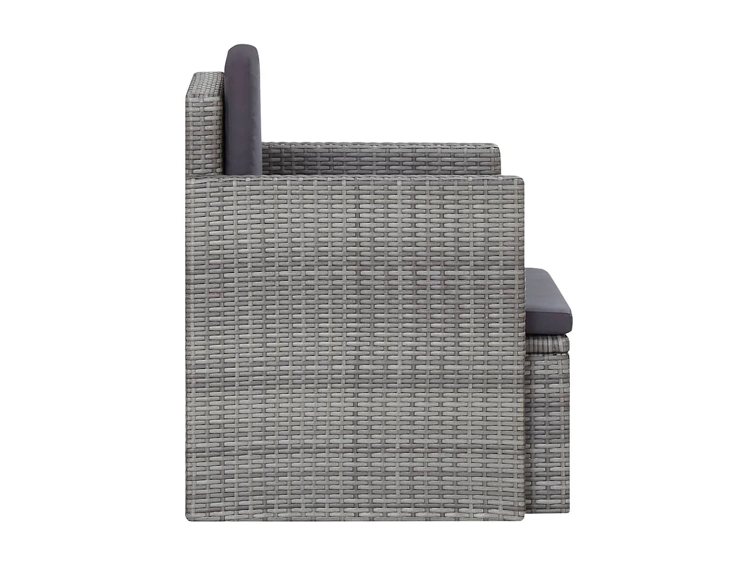 Chaise de jardin avec coussins Résine tressée Gris