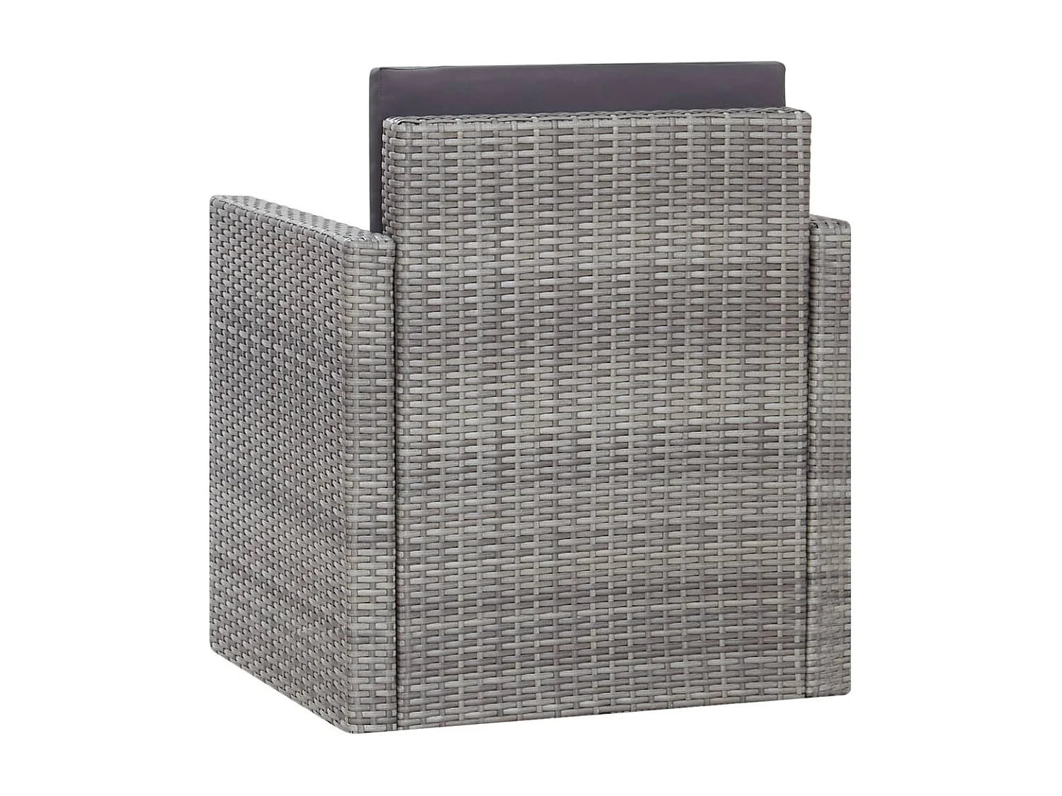 Chaise de jardin avec coussins Résine tressée Gris