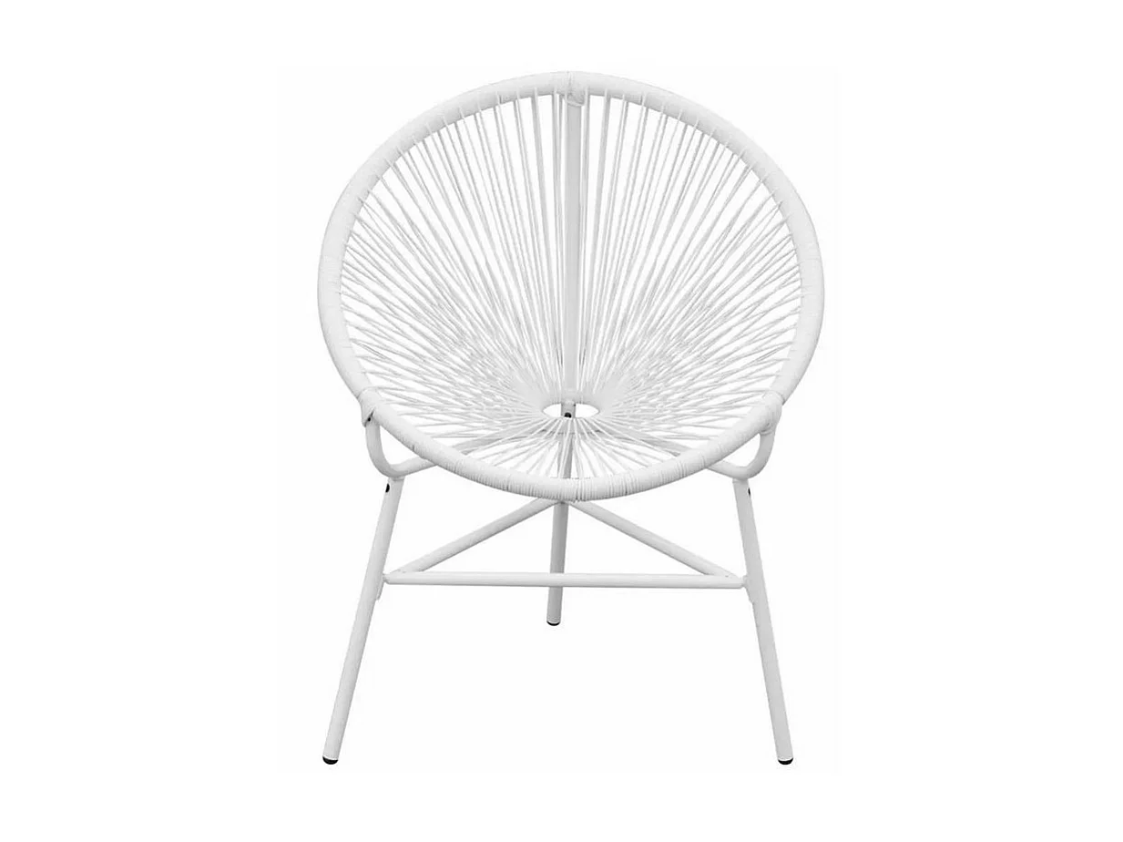 Chaise de jardin resine tressée et métal blanc Roela