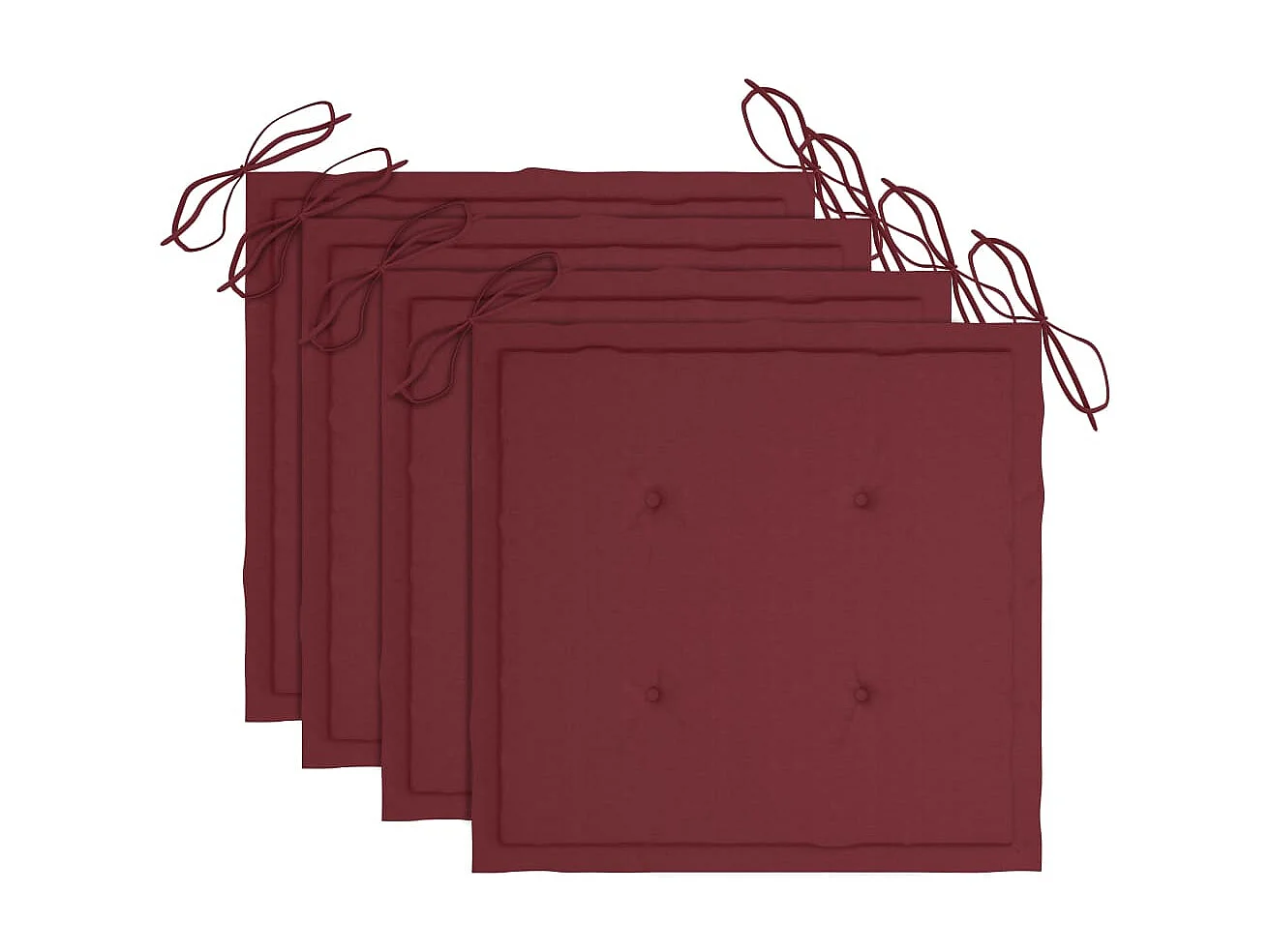 Chaises de jardin empilables avec coussins 4 pcs Teck solide 29