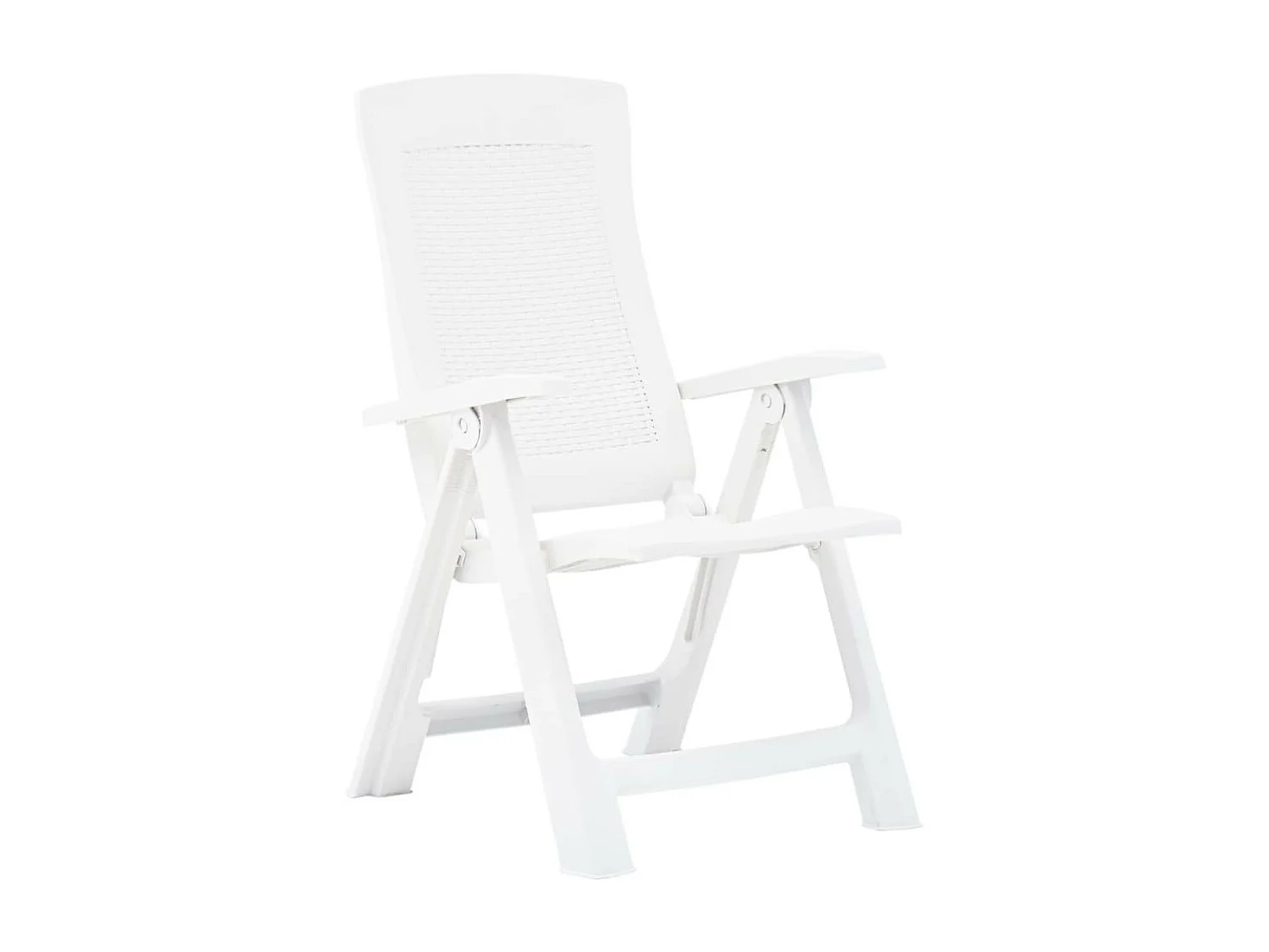 Chaises inclinables de jardin 2 pcs Plastique Blanc 2