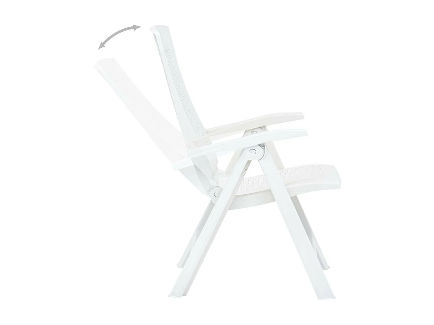 Chaises inclinables de jardin 2 pcs Plastique Blanc 2