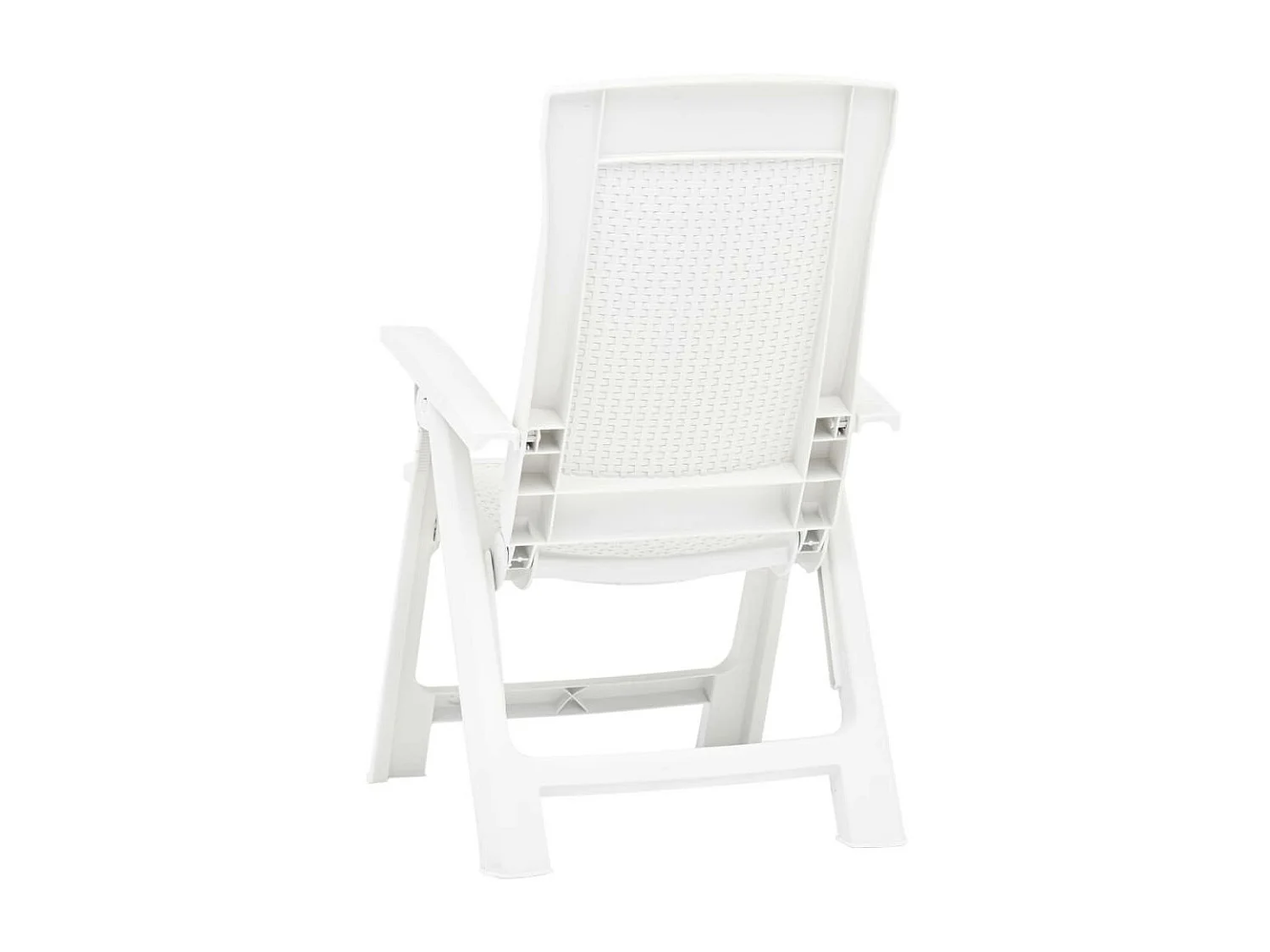 Chaises inclinables de jardin 2 pcs Plastique Blanc 2