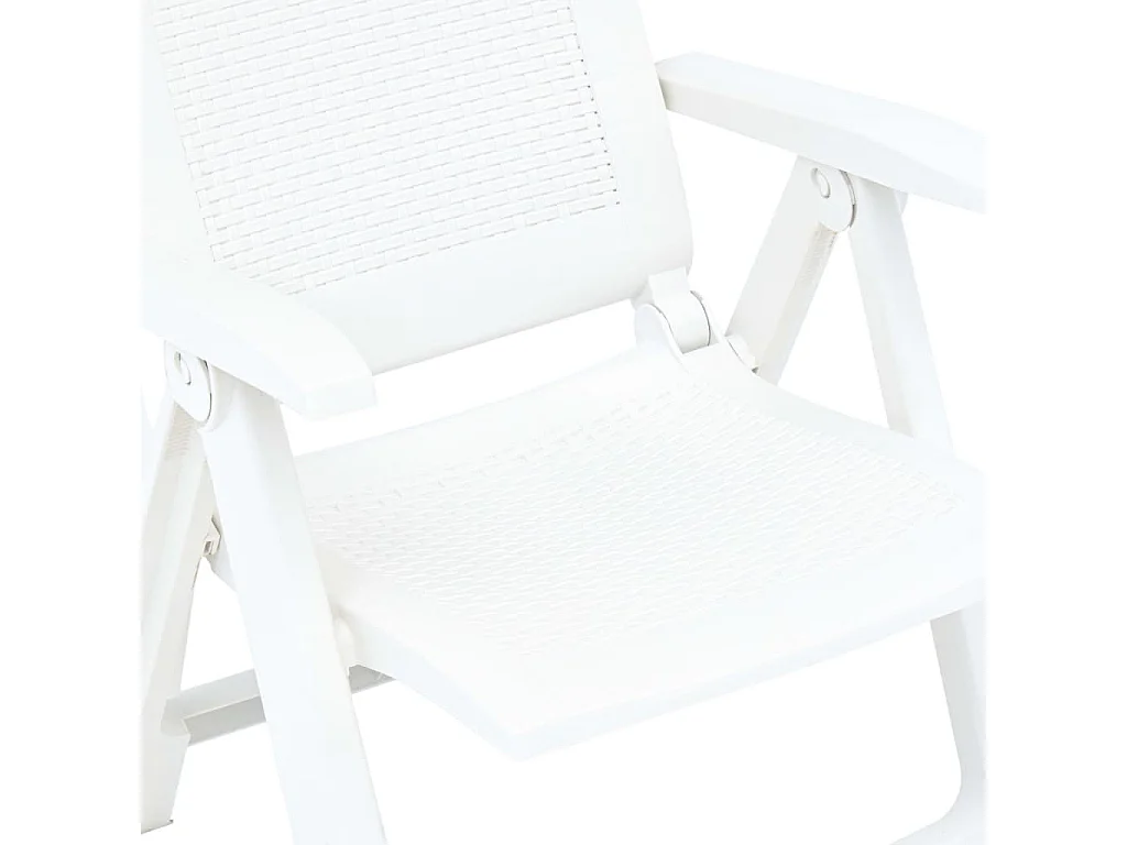 Chaises inclinables de jardin 2 pcs Plastique Blanc 2