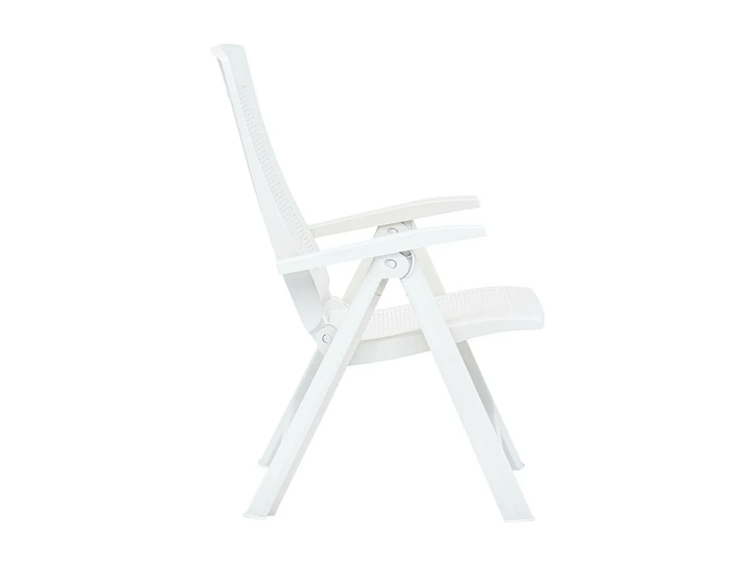 Chaises inclinables de jardin 2 pcs Plastique Blanc 2