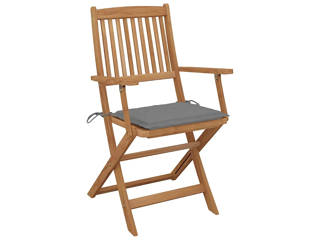 Chaises pliables de jardin 6 pcs avec coussins Bois d'acacia 5