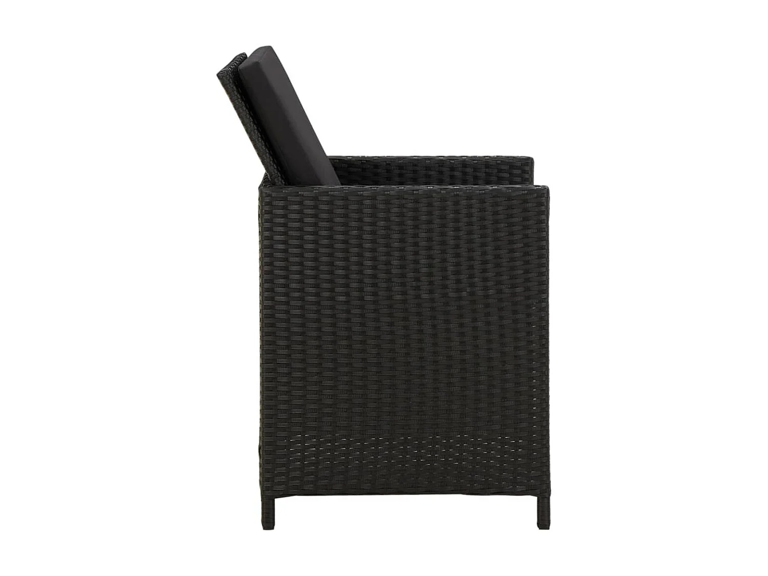 Chaises de jardin avec coussins 4 pcs Résine tressée Noir 2