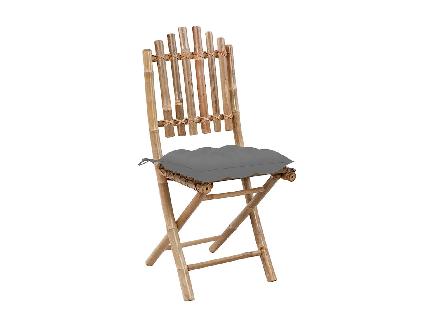 Chaises pliables de jardin 2 pcs avec coussins Bambou 10