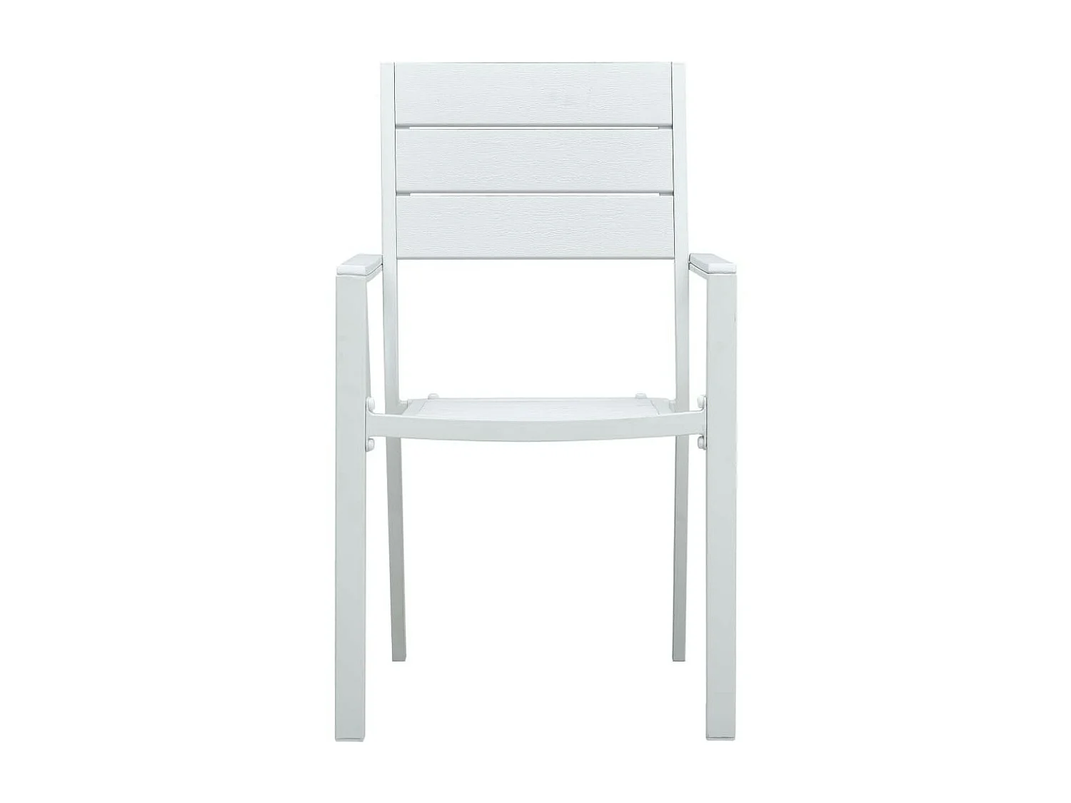 Chaises de jardin 4 pcs Blanc PEHD Aspect de bois