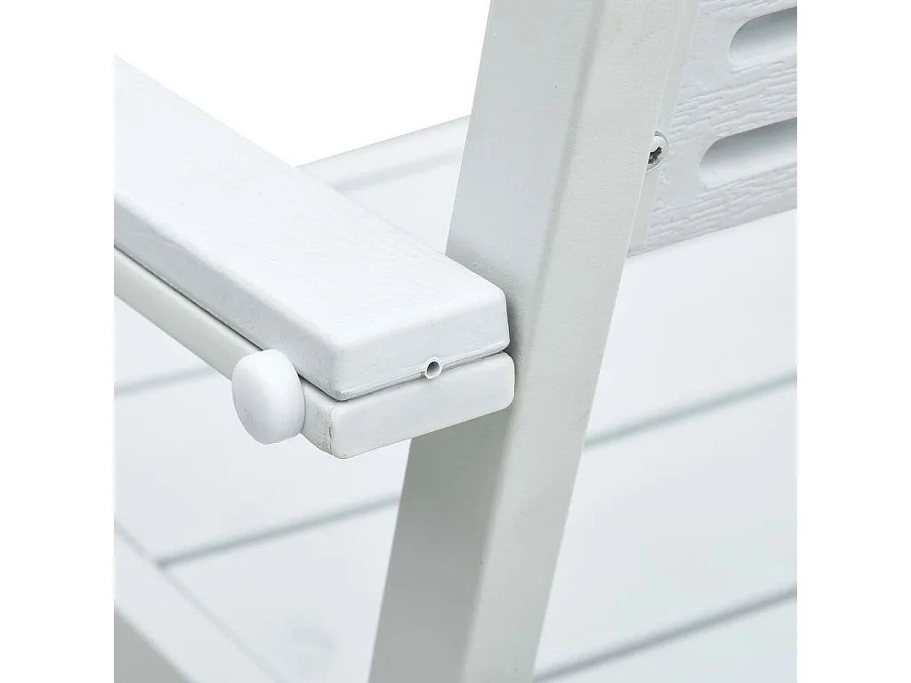 Chaises de jardin 4 pcs Blanc PEHD Aspect de bois