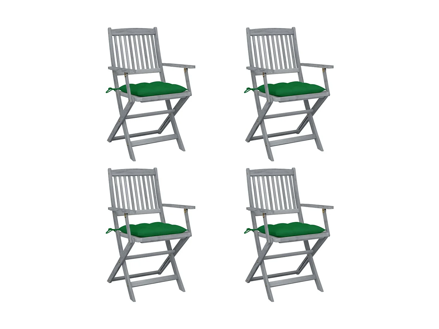 Chaises pliables d'extérieur 4 pcs avec coussins Bois d'acacia 32