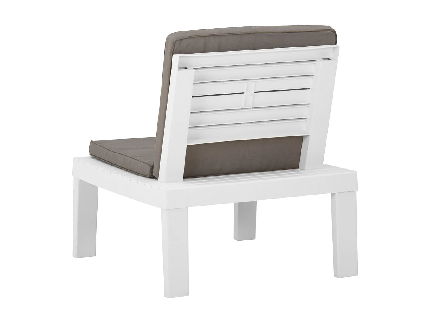 Chaises de salon de jardin avec coussins 2 pcs Plastique Blanc