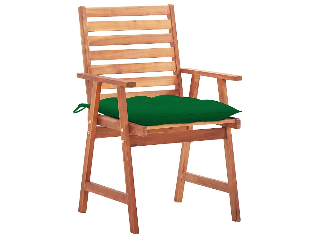 Chaises à dîner d'extérieur 3 pcs avec coussins Acacia massif 26