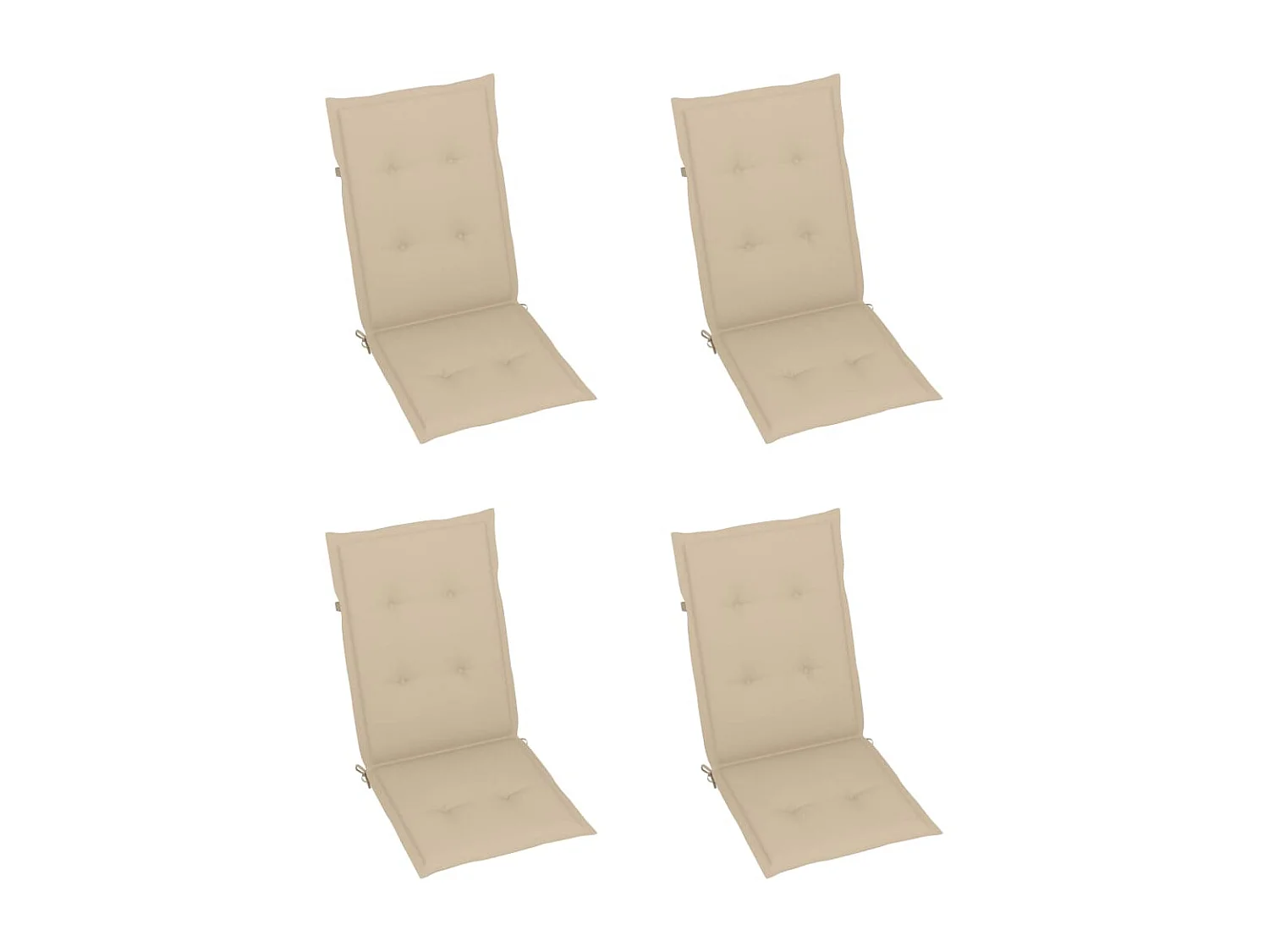 Chaises de jardin 4 pcs avec coussins beige Bois de teck massif