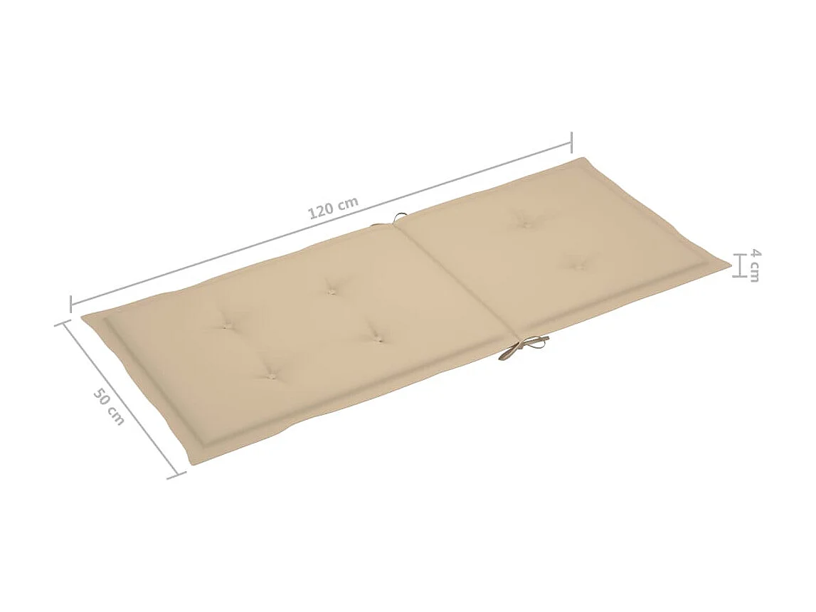 Chaises de jardin 4 pcs avec coussins beige Bois de teck massif