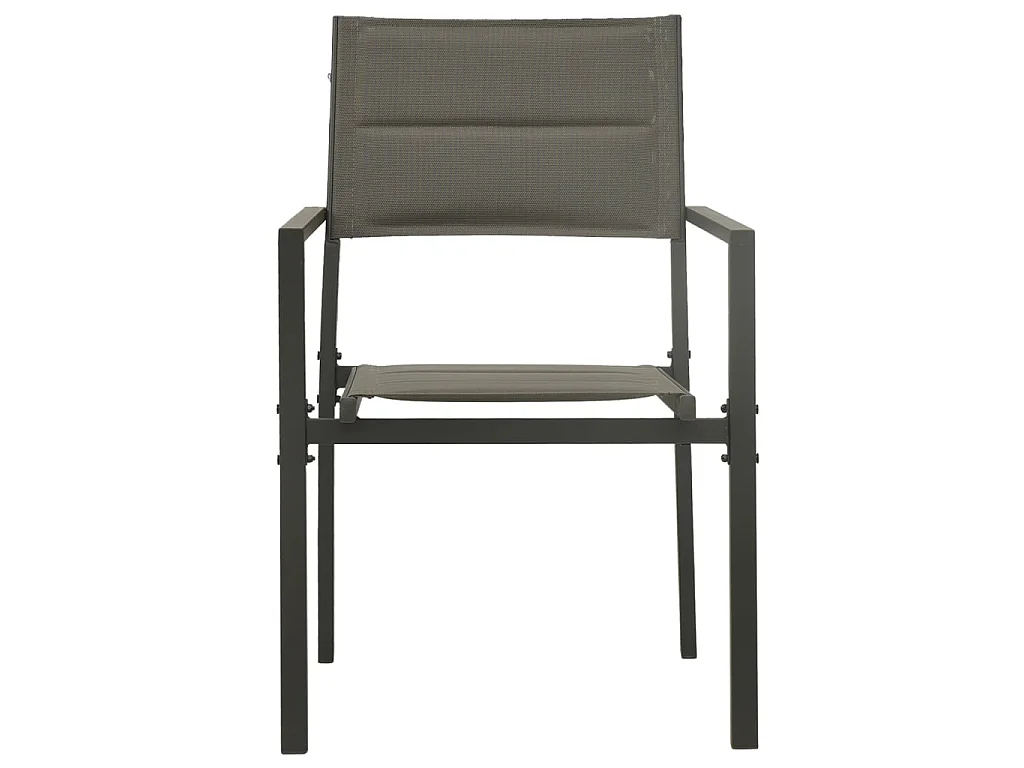 Chaises de jardin 2 pcs Textilène et acier Gris et anthracite