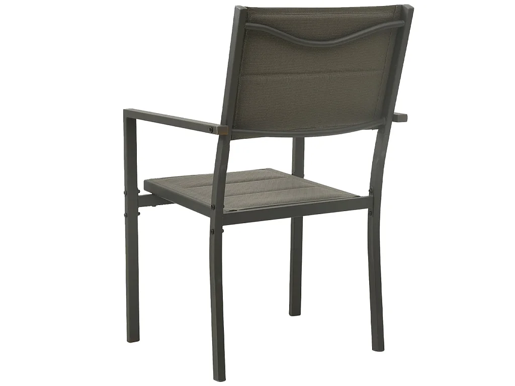 Chaises de jardin 2 pcs Textilène et acier Gris et anthracite