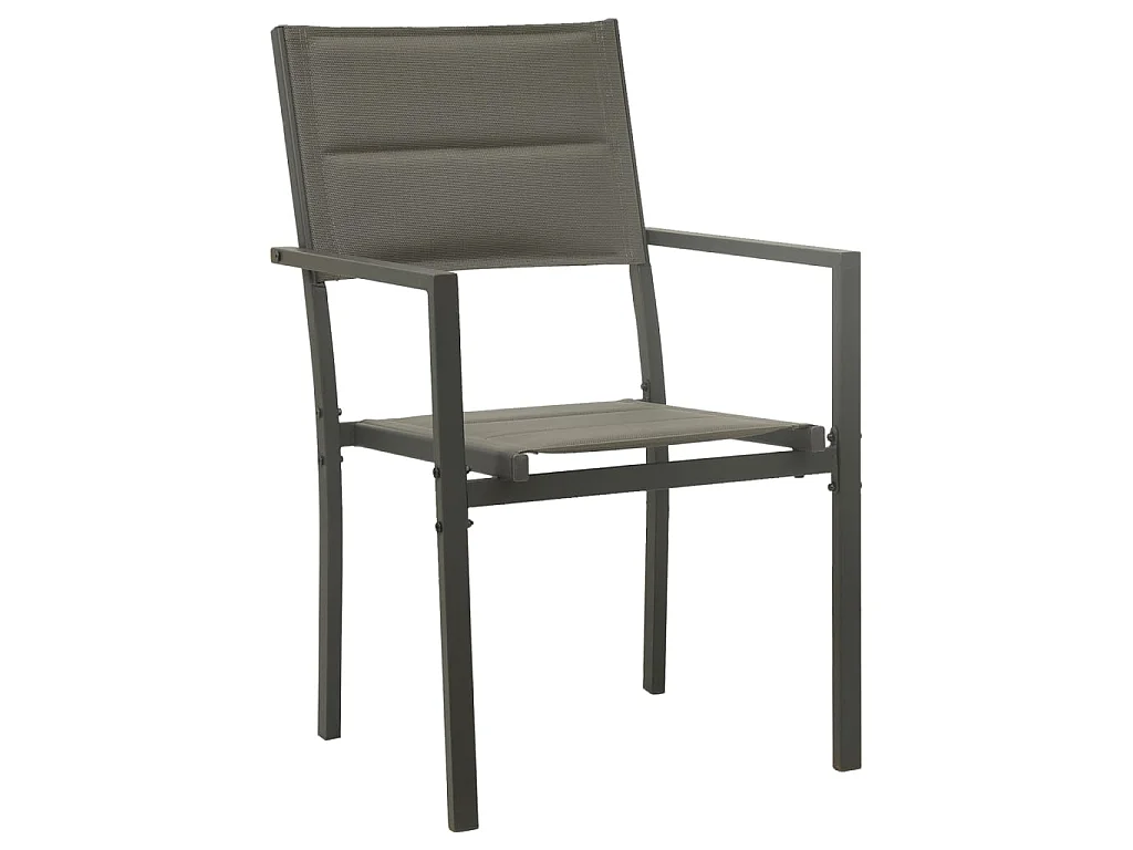 Chaises de jardin 2 pcs Textilène et acier Gris et anthracite