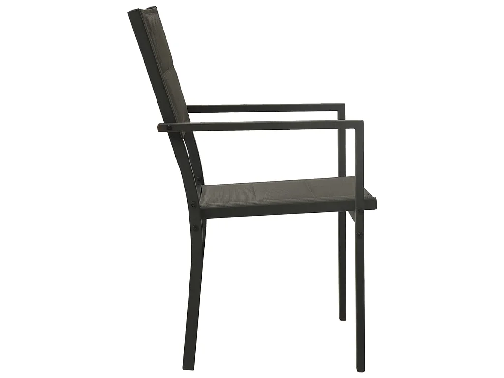 Chaises de jardin 2 pcs Textilène et acier Gris et anthracite