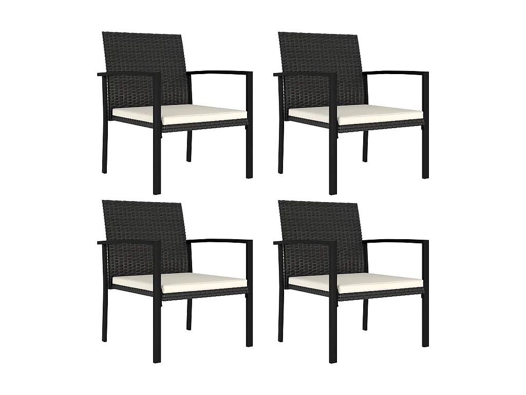 Chaises de salle à manger de jardin 4 pcs Résine tressée Noir 4