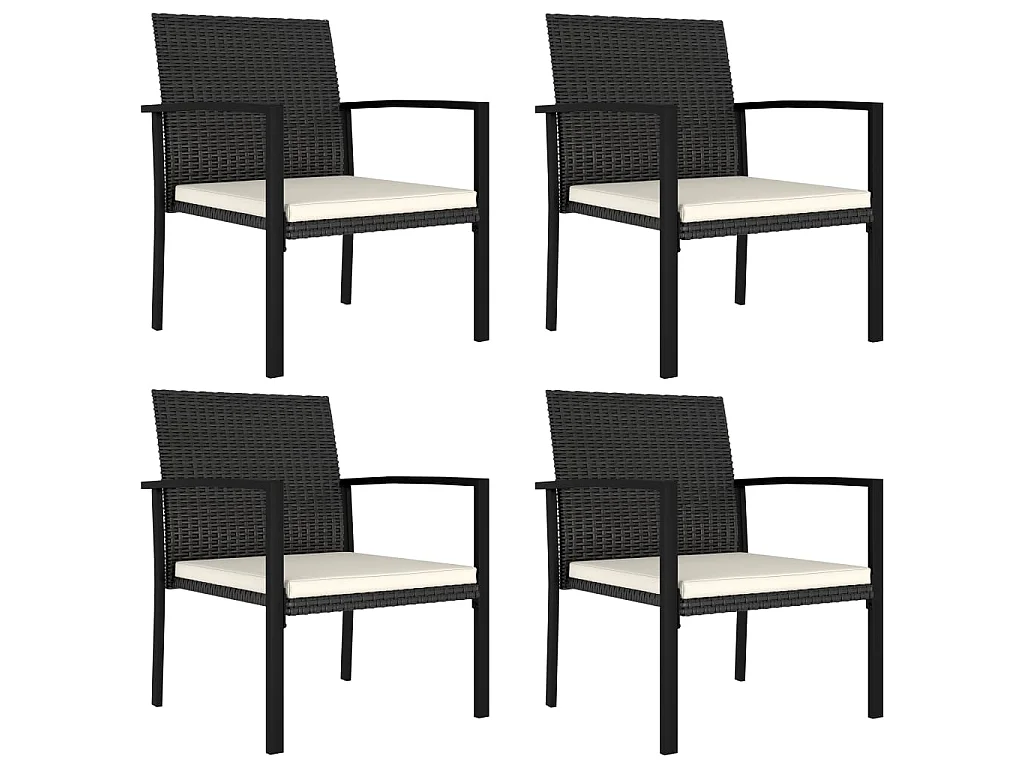 Chaises de salle à manger de jardin 4 pcs Résine tressée Noir 4