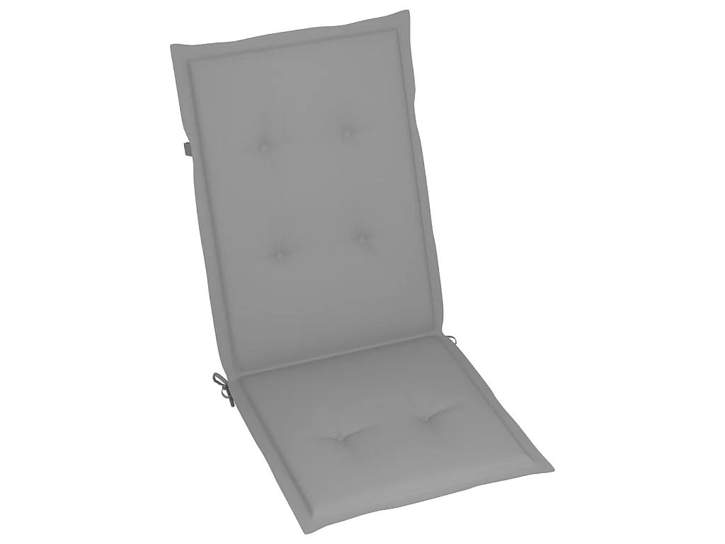 Chaises de jardin 2 pcs avec coussins gris Bois de teck massif 8