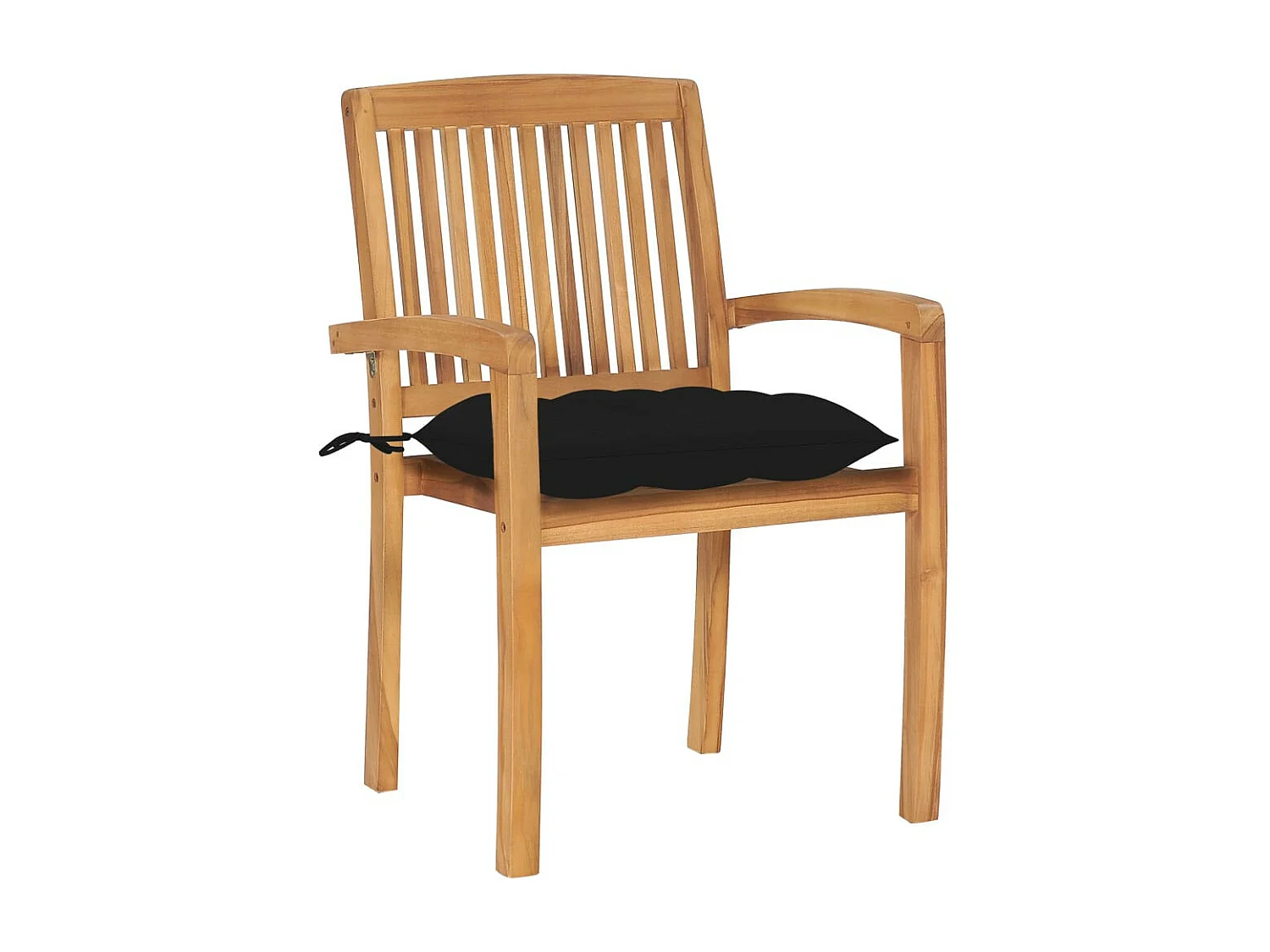 Chaises de jardin empilables avec coussins 6 pcs Teck solide 14