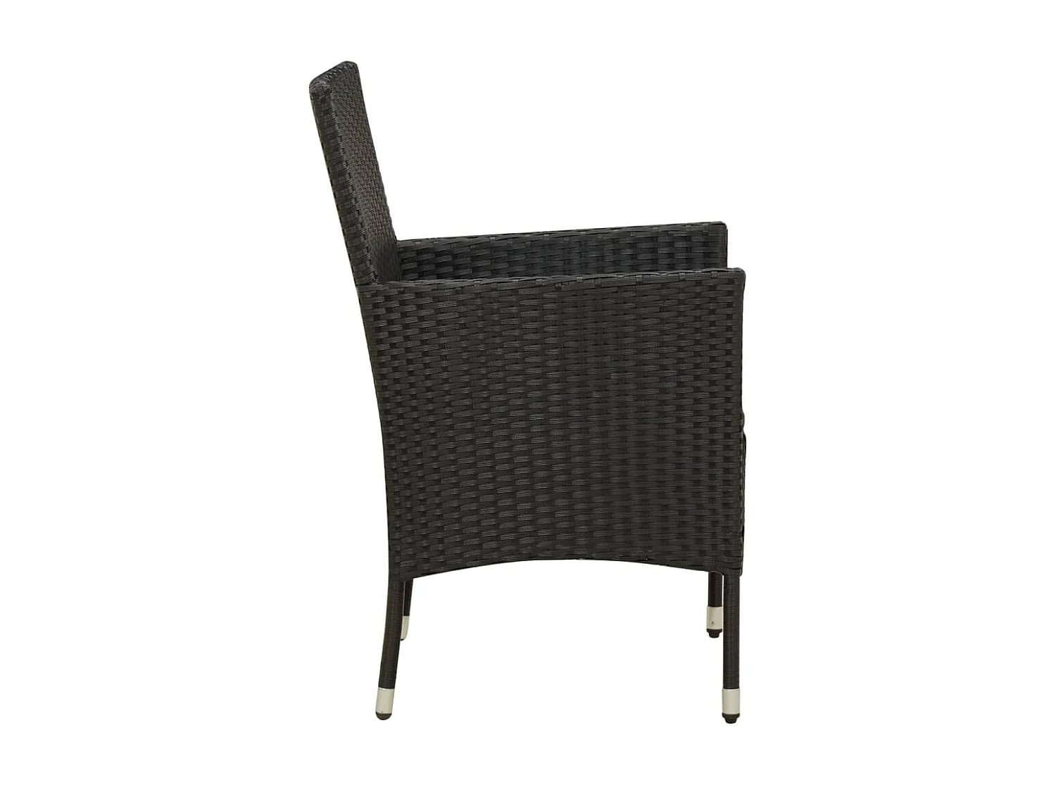 Chaises de jardin avec coussins 4 pcs Résine tressée Noir 3