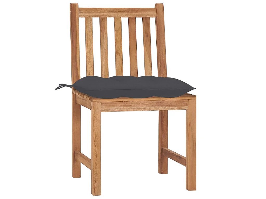 Chaises de jardin 6 pcs avec coussins Bois de teck massif 11