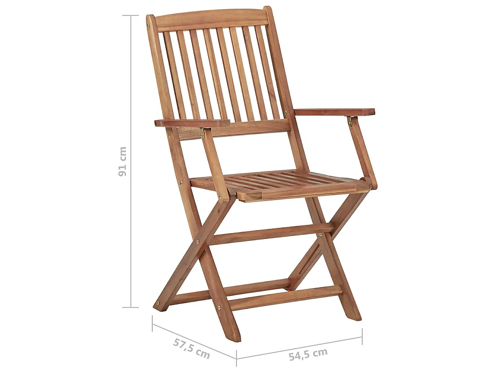 Chaises pliables de jardin 6 pcs Bois d'acacia solide 3