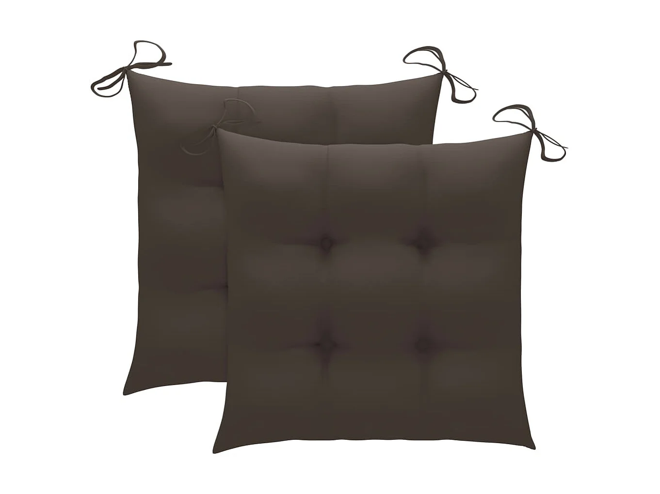 Chaises de jardin 2 pcs avec coussins taupe Bois de teck massif 2