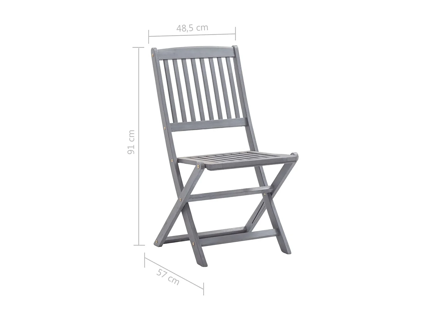 Chaises pliables d'extérieur 8 pcs avec coussins Bois d'acacia 49