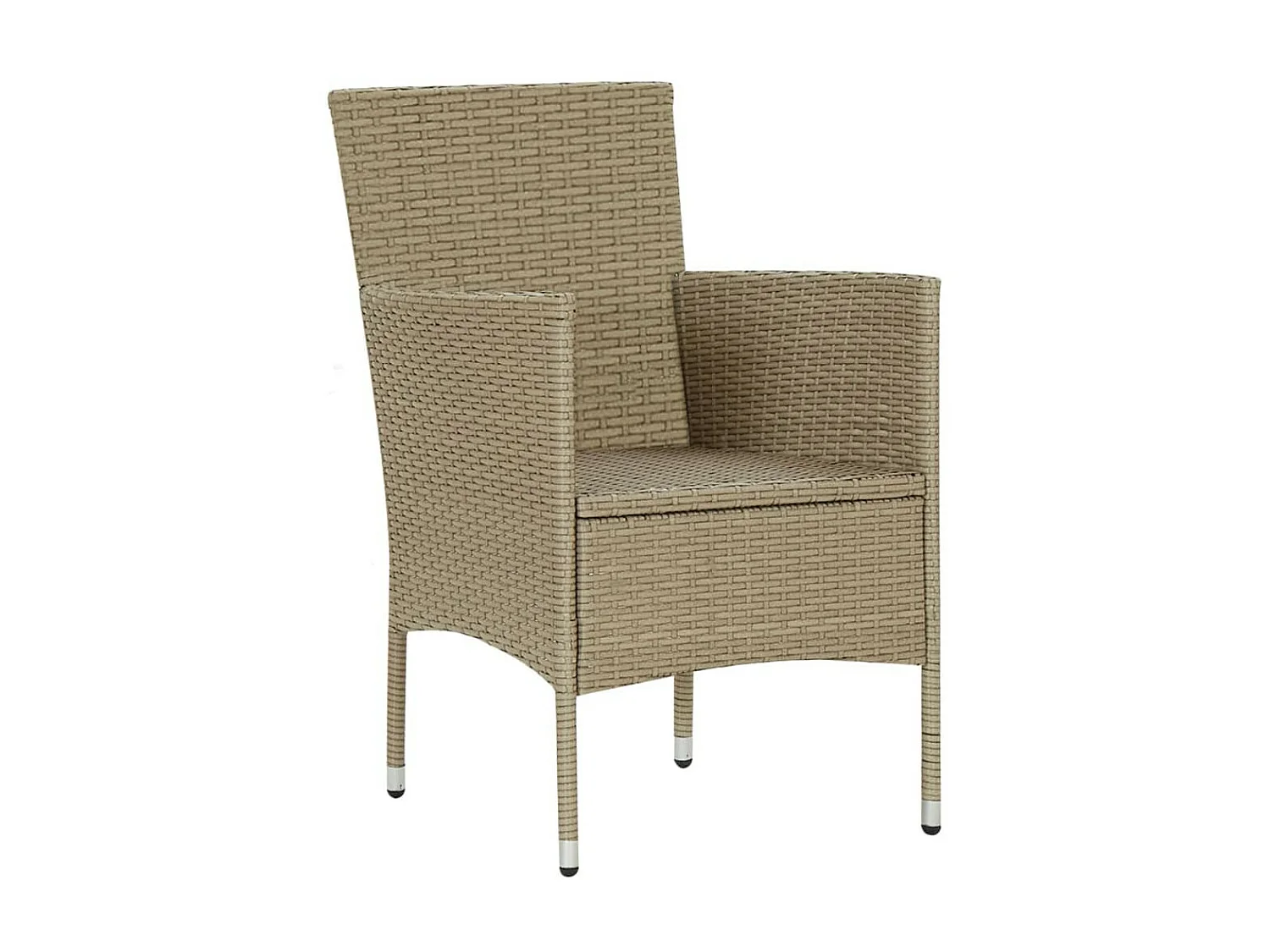 Chaises à manger de jardin 4 pcs Résine tressée Beige