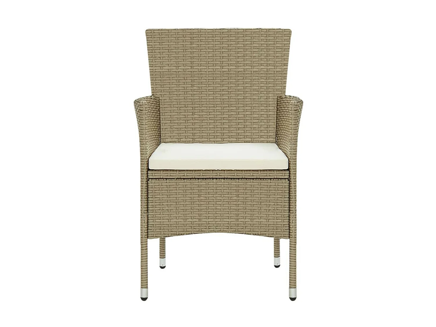 Chaises à manger de jardin 4 pcs Résine tressée Beige