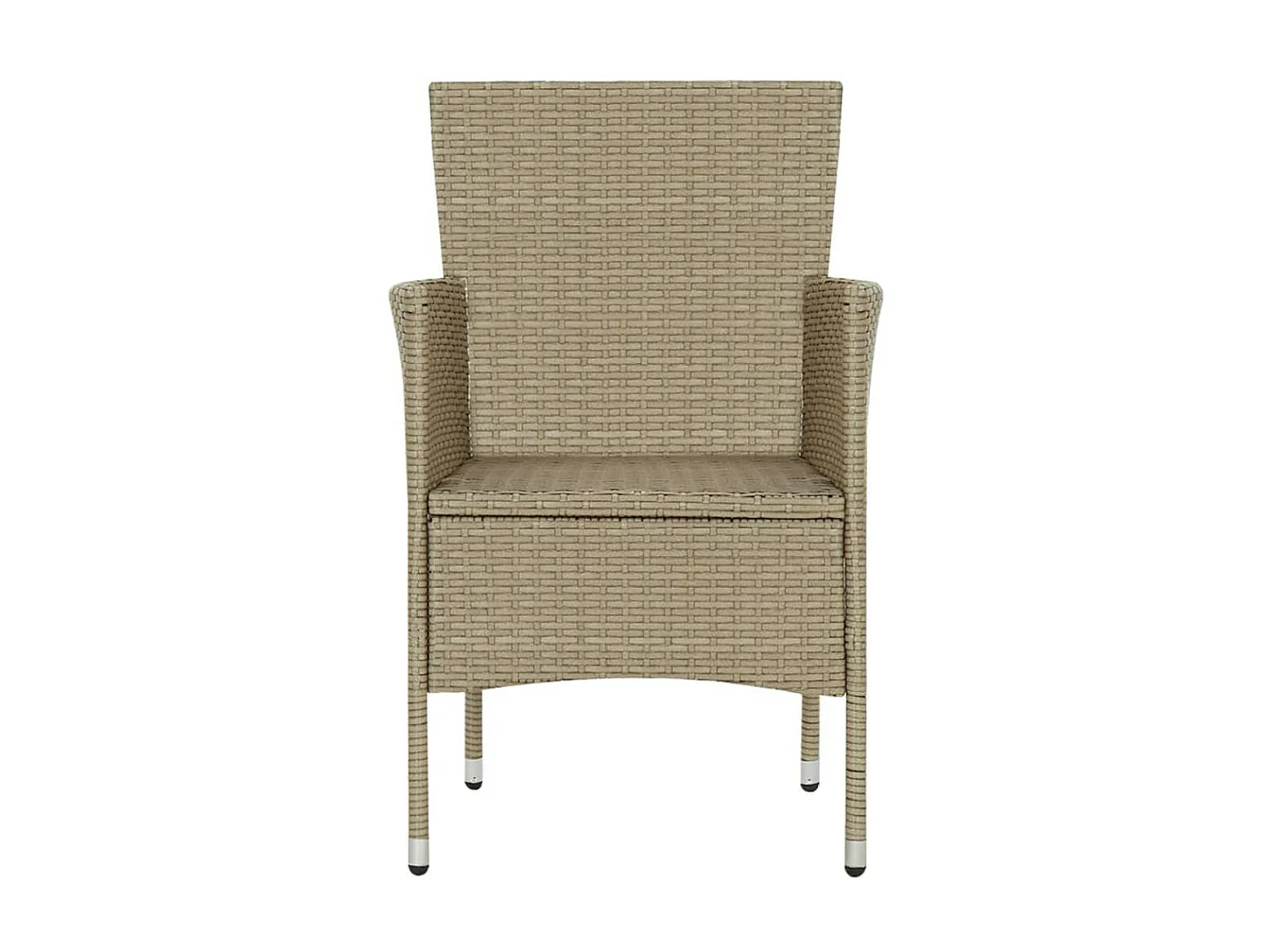 Chaises à manger de jardin 4 pcs Résine tressée Beige