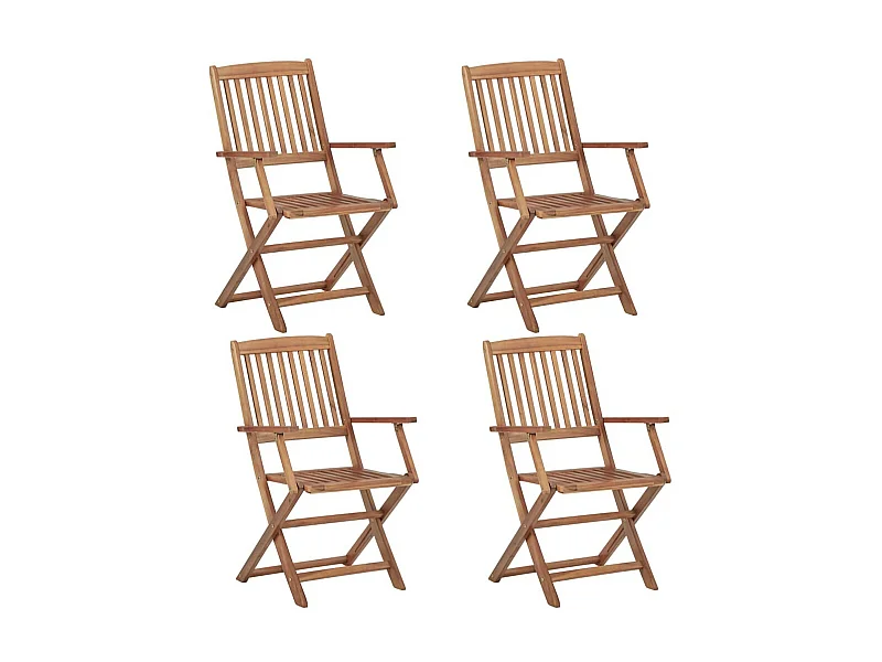 Chaises pliables d'extérieur 4 pcs Bois d'acacia solide 4