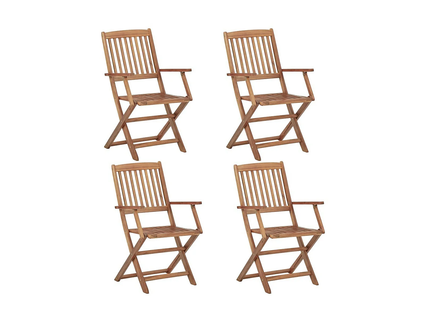 Chaises pliables d'extérieur 4 pcs Bois d'acacia solide 4