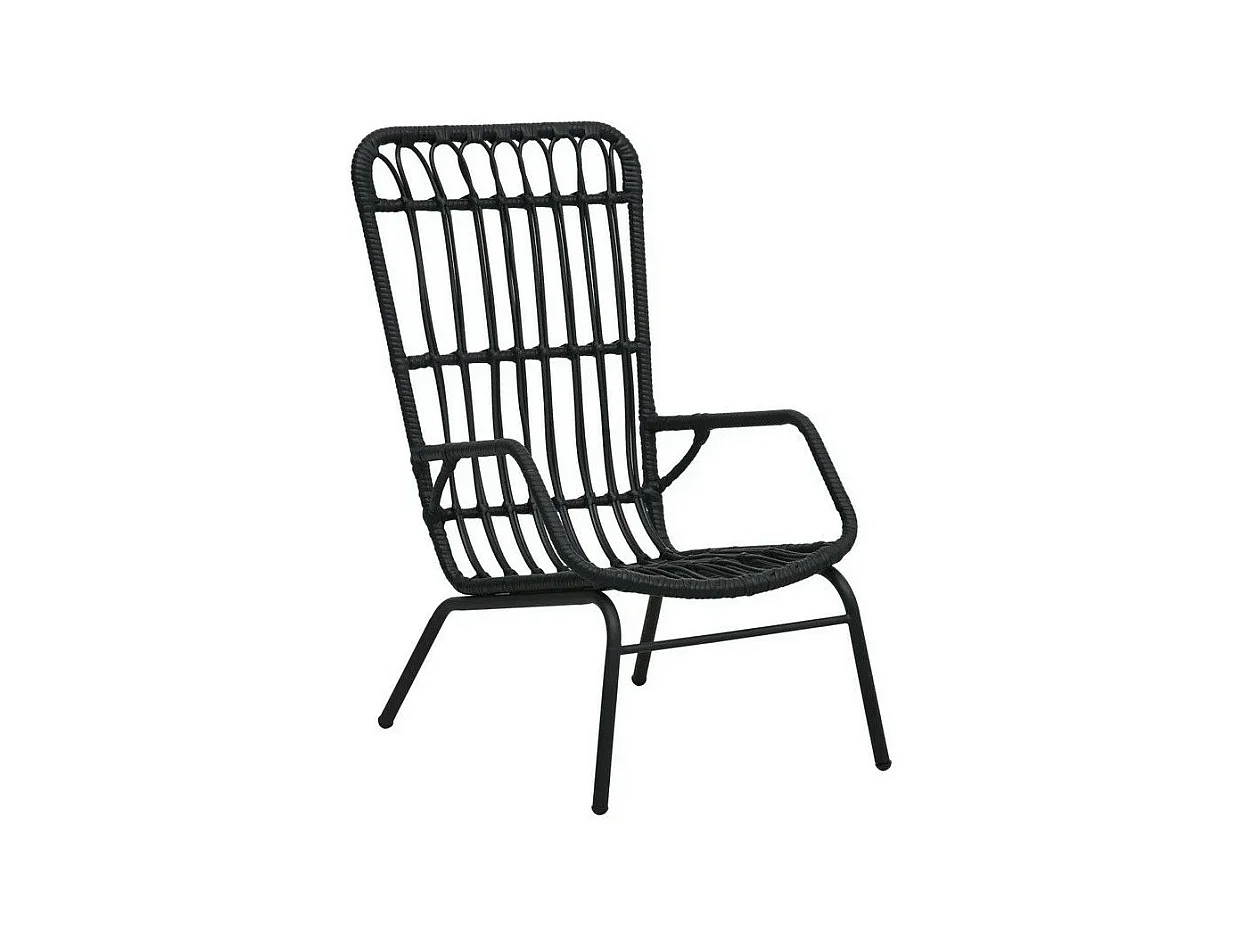 Chaise de jardin résine tressée et métal noir Andea