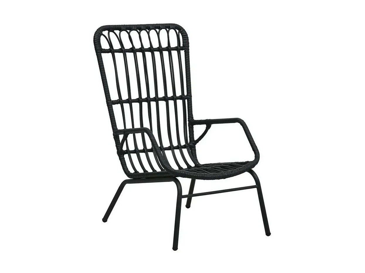 Chaise de jardin résine tressée et métal noir Andea