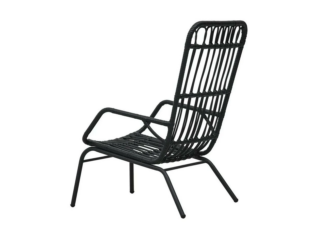 Chaise de jardin résine tressée et métal noir Andea