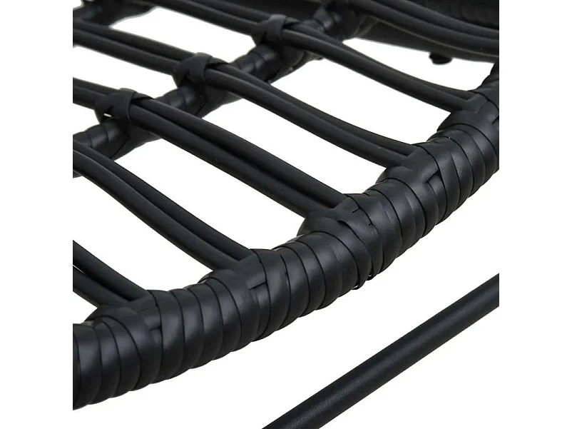 Chaise de jardin résine tressée et métal noir Andea