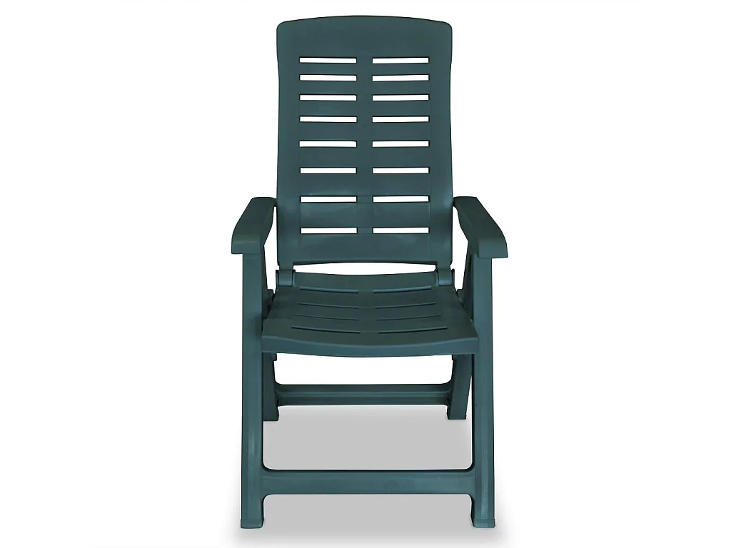 Chaises inclinables de jardin 6 pcs Plastique Vert 2