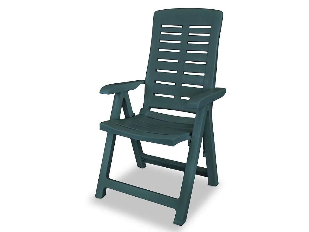 Chaises inclinables de jardin 6 pcs Plastique Vert 2