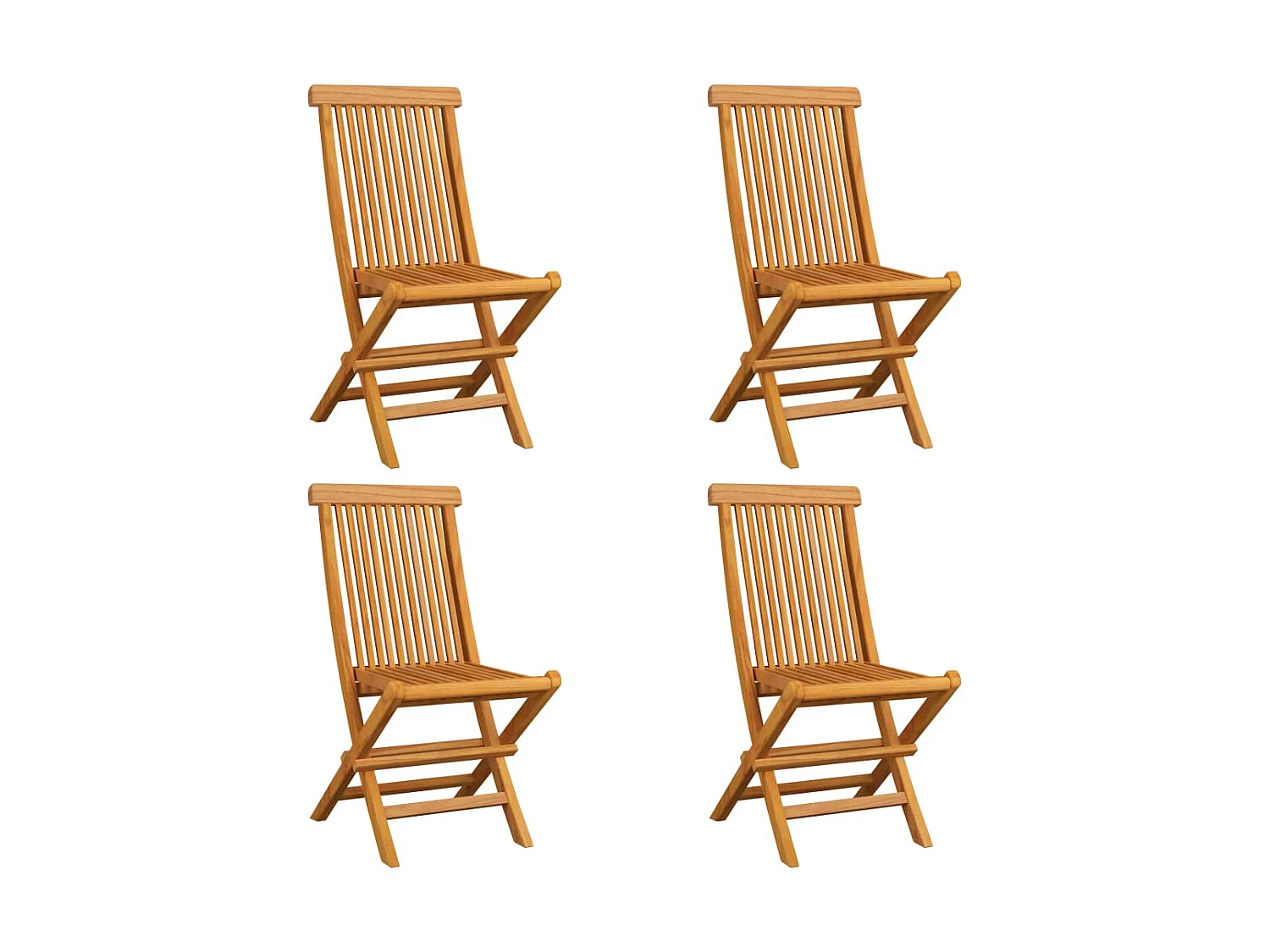 Chaises de jardin avec coussins vert 4 pcs Bois de teck massif