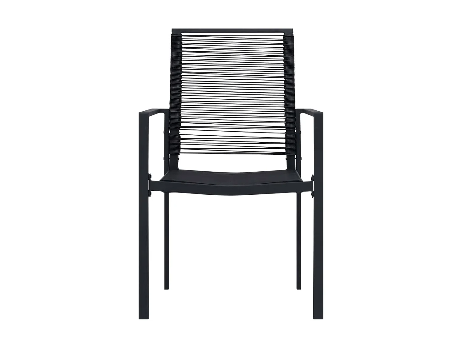 Chaises de jardin 4 pcs Rotin PVC Noir