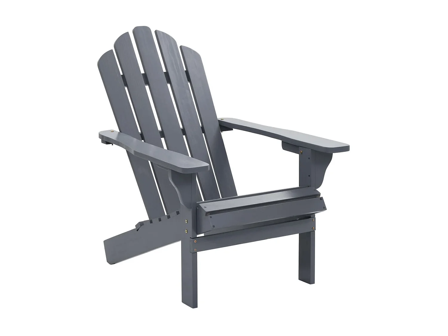 Chaise de jardin avec pouf Bois Gris